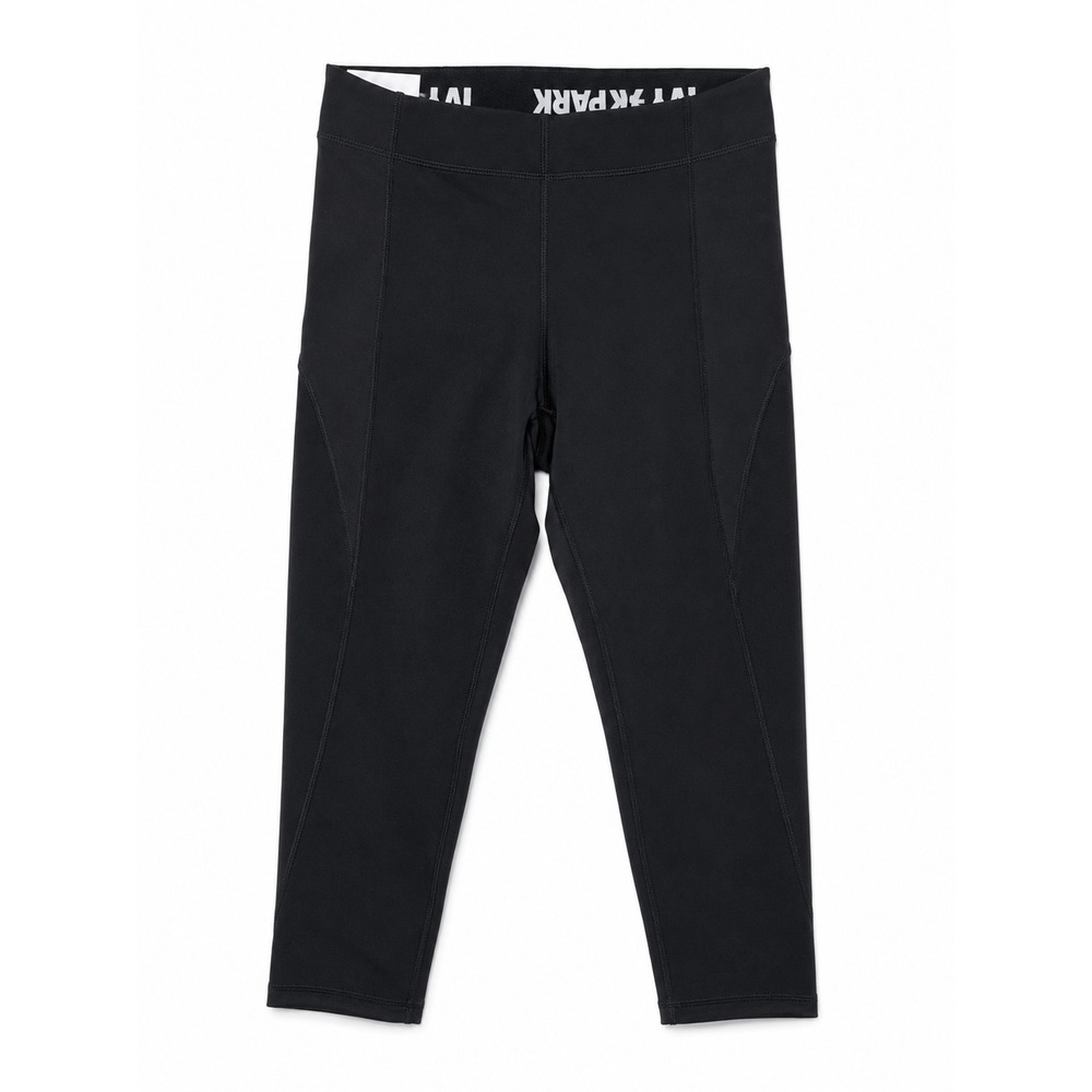 NWT IVY PARK Mid Rise Sculptured 3/4 Leggings Black Zip Pocket Size (S)